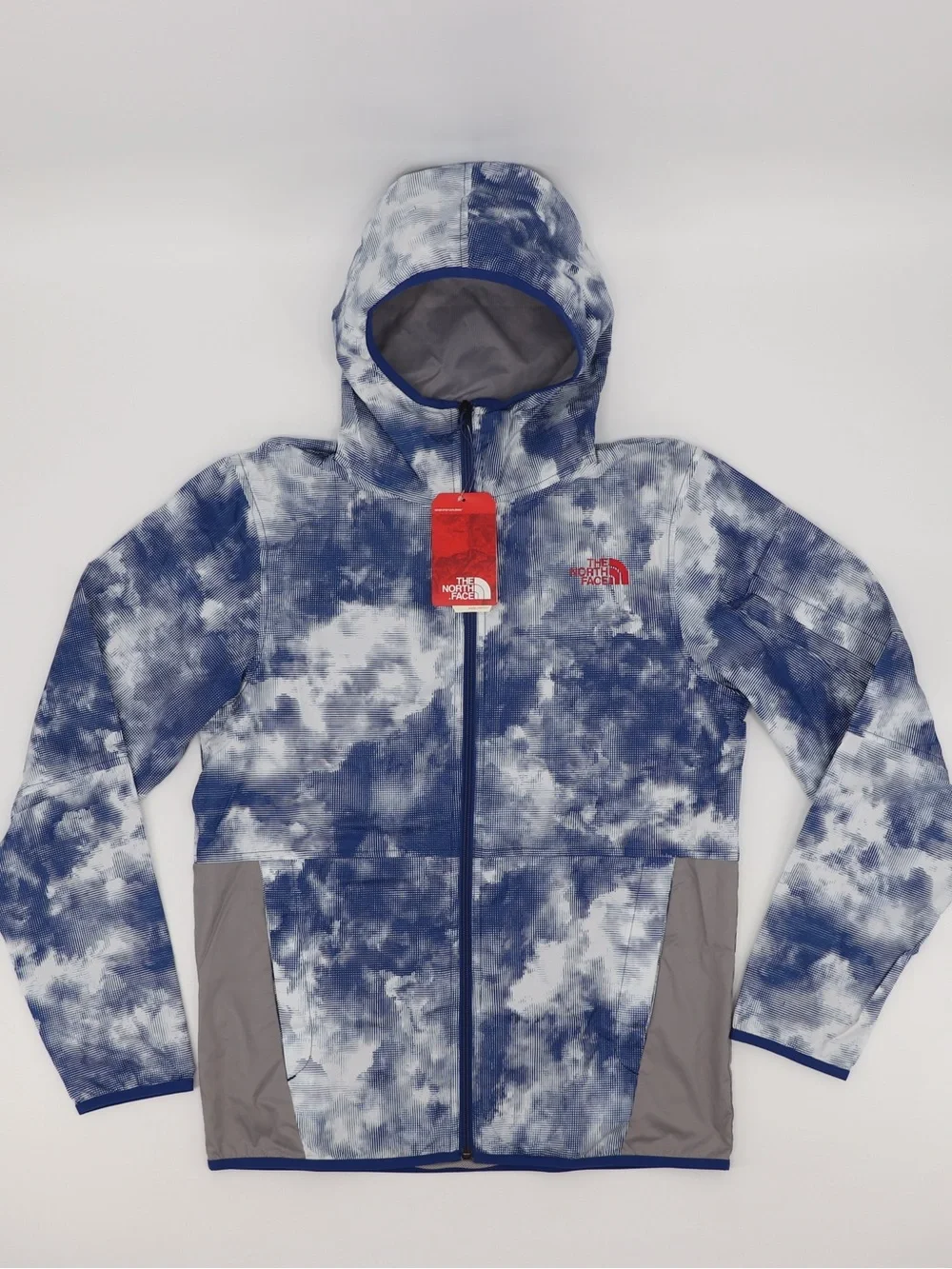 Brand New The North Face Small Men’s Chicago Wind Hooded Jacket Blue Grey
